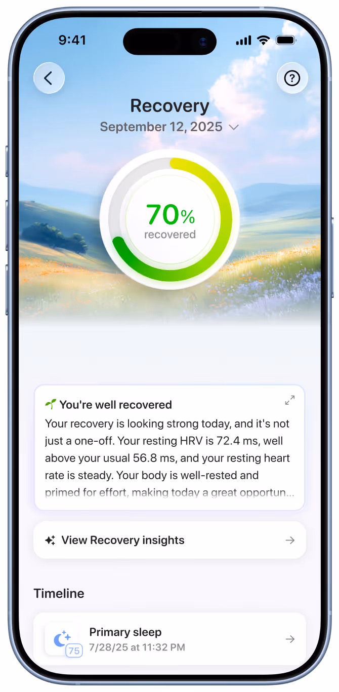 omi recovery score view